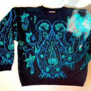 Vintage Neon Pattern Knit Sweater